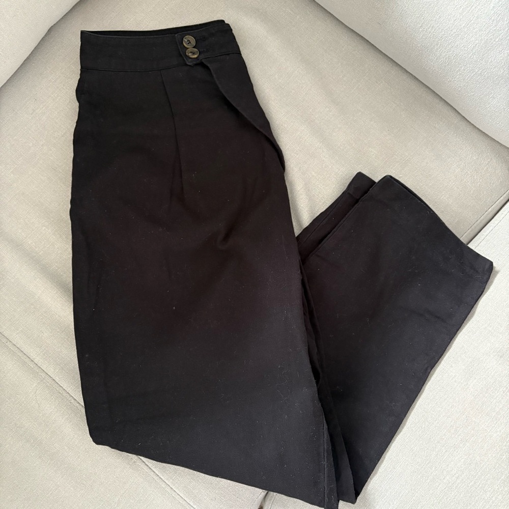 Oak + Fort 100% Cotton Basic Black Pants